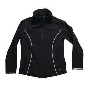 DKNY Sport Girls Size‎ S/P Black Softshell Jacket with High Collar and Full Zip